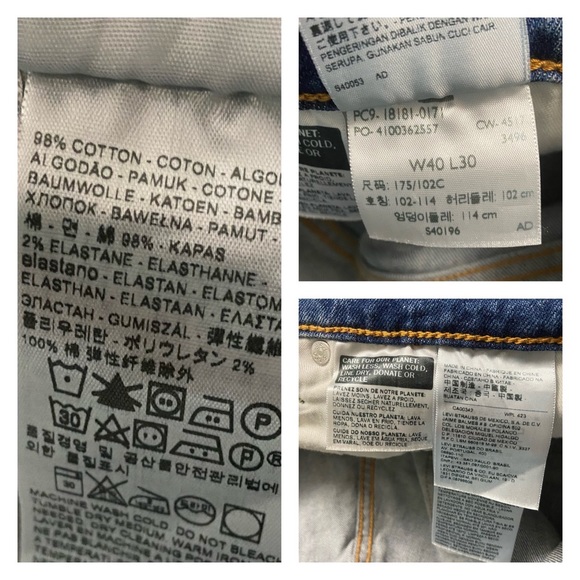 Levi’s 541 Athletic Taper Stretch Distressed Jeans Blue - Picture 12 of 13